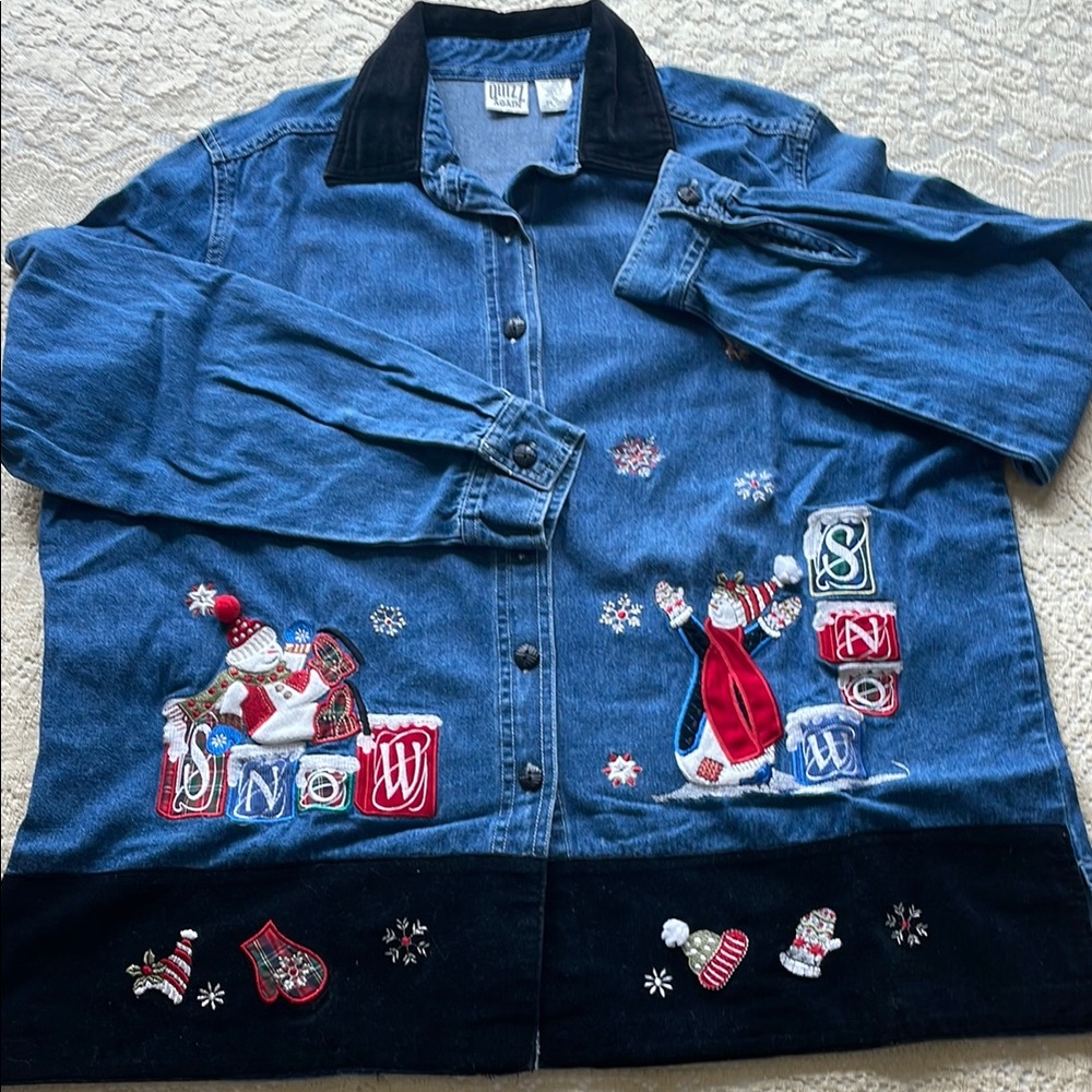 Women's Blue Denim Button Down Shirt